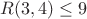 $R(3, 4) \le 9$