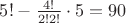 $5!-\frac{4!}{2!2!} \cdot 5=90$
