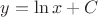 $y=\ln x+C$