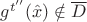 $g^{t''}(\hat x)\notin \overline D$