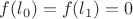 $f(l_0)=f(l_1)=0$