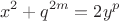 $$x^2 + q^{2m} = 2y^p$$
