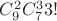 $C_9^2C_7^33!$