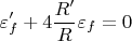 $$\varepsilon _f'+4\frac {R'}{R}\varepsilon _f=0$$