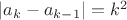 $|a_k-a_{k-1}|=k^2$