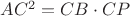 $AC^2=CB\cdot CP$