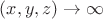 $(x,y,z)\to\infty$