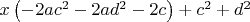 $x \left(-2 a c^2-2 a d^2-2 c\right)+c^2+d^2$