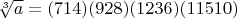 $\sqrt[3]{a}=(714)(928)(12 3 6)(11 5 10)$