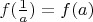 $f(\frac{1}{a})=f(a)$