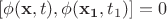 $[\phi(\mathbf{x} ,t),\phi(\mathbf {x_1}, t_1)]=0$