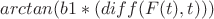 $arctan(b1*(diff(F(t), t)))$