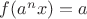 $f(a^nx)=a$