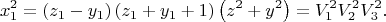 $$x_1^2  = \left( {z_1  - y_1 } \right)\left( {z_1  + y_1  + 1} \right)\left( {z^2  + y^2 } \right) = V_1^2 V_2^2 V_3^2 .$$