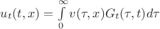 $u_t(t,x) = \int \limits_0^{\infty}{v(\tau,x)G_t(\tau,t)}d\tau$