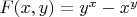 $F(x,y)=y^x-x^y$