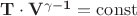 $\mathbf{T \cdot V^{\gamma - 1}} = \operatorname{const}$