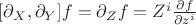$[\partial_X, \partial_Y] f = \partial_Z f = Z^i \frac{\partial f}{\partial z^i}$