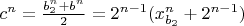 $c^n=\frac{b_2^n+b^n}{2}=2^{n-1}(x_{b_2}^n+2^{n-1})$