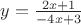 $ y = \frac {2x + 1}{-4x+3}$