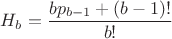 $H_b=\dfrac{bp_{b-1}+(b-1)!}{b!}$