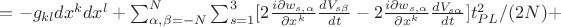 $=-g_{kl}dx^kdx^l+\sum_{\alpha,\beta=-N}^{N} \sum_{s=1}^3[2\frac{i\partial w_{s,\alpha}}{\partial x^k}\frac{dV_{s\beta}}{dt}- 2\frac{i\partial w_{s,\alpha}}{\partial x^k}\frac{dV_{s\alpha}}{dt}] t_{PL}^2/(2N)+ $