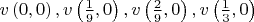 $v\left(0, 0\right), v\left(\frac19, 0\right), v\left(\frac29, 0\right), v\left(\frac13, 0\right)$