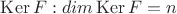 $\operatorname{Ker} F: dim \operatorname{Ker} F = n$