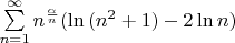 $\sum\limits_{n=1}^\infty n^{\frac \alpha n} (\ln {(n^2+1)} - 2\ln n)$