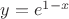$y=e^{1-x}$