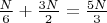 $\frac{N}{6} + \frac{3 N}{2} = \frac{5 N}{3}$