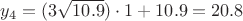 $y_4=(3\sqrt{10.9}) \cdot 1+10.9=20.8$
