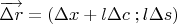 $\overrightarrow{\Delta r}=(\Delta x+l\Delta c\;;l\Delta s)$