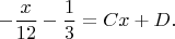 $$
-\frac{x}{12}-\frac{1}{3}=Cx+D.
$$