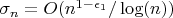 $\sigma_n=O(n^{1-\epsilon_1}/\log(n))$