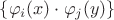 $\{\varphi_i(x)\cdot \varphi_j(y)\}$