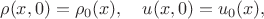 $$\rho(x,0) = \rho_0(x), \quad u(x,0) = u_0(x),$$