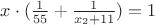$x\cdot(\frac{1}{55}+\frac{1}{x_2+11})=1$