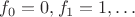 $f_0=0,f_1=1,\ldots$