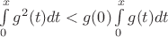 $\int \limits _0^xg^2(t)dt<g(0)\int \limits _0^xg(t)dt$