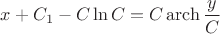 $x+C_1-C\ln C=C\operatorname{arch}\dfrac{y}{C}$