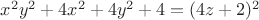 $x^2y^2+4x^2+4y^2+4=(4z+2)^2$