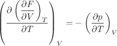 $\left(\dfrac{\partial \left(\dfrac{\partial F}{\partial V}\right)_T}{\partial T}\right)_V=-\left(\dfrac{\partial p}{\partial T}\right)_V$