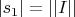 $|s_1| = ||I||$