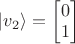$| v_2 \rangle = \begin{bmatrix} 0 \\ 1 \end{bmatrix} $