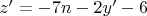 $z^\prime=-7n-2y^\prime-6$