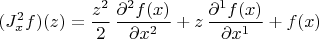 $$(J^2_{x}f)(z) = \frac{z^2}{2} \, \frac{\partial^2 f(x)}{\partial x^2} + z \, \frac{\partial^1 f(x)}{\partial x^1} +f(x) $$