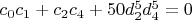 $c_0 c_1+c_2 c_4+50 d_2^5 d_4^5=0$