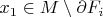 $x_1\in M\setminus\partial F_i$