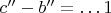 $c''- b''=&hellip;1$